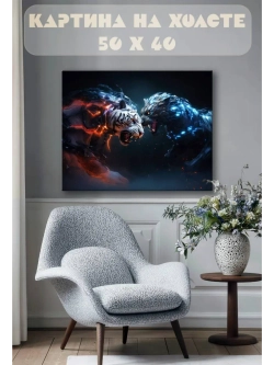 Картина на стену 40 X 50 Тигры