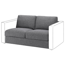 IKEA VIMLE  (ИКЕА ВИМЛЕ)  -  Чехол на 2-местную секцию - Лейде серый-чёрный