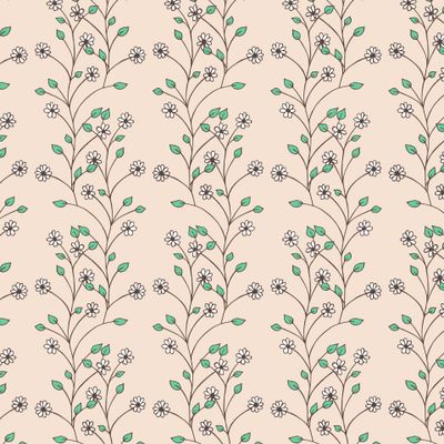 Seamless pattern of Ornamental plant.