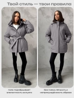 Куртка весенняя удлиненная с капюшоном