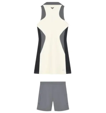 Теннисное платье EA7 Woman Jersey - black/butter/asphalt