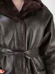 Дубленка зимняя шуба натуральная двухсторонняя оверсайз