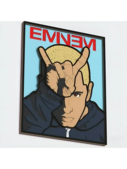 3D Картина по номерам из дерева Эминем, 23x30 см