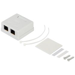 Розетка компьютерная RJ-45 ЭРА RJ02UN категория 5е неэкранированная 2-порта упаковка 30 шт | Электротовары