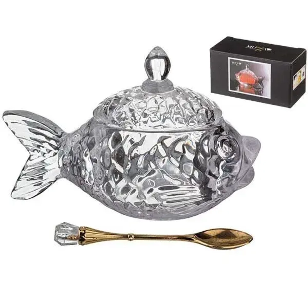 Икорница с ложкой коллекция муза 16*10 см.355-231