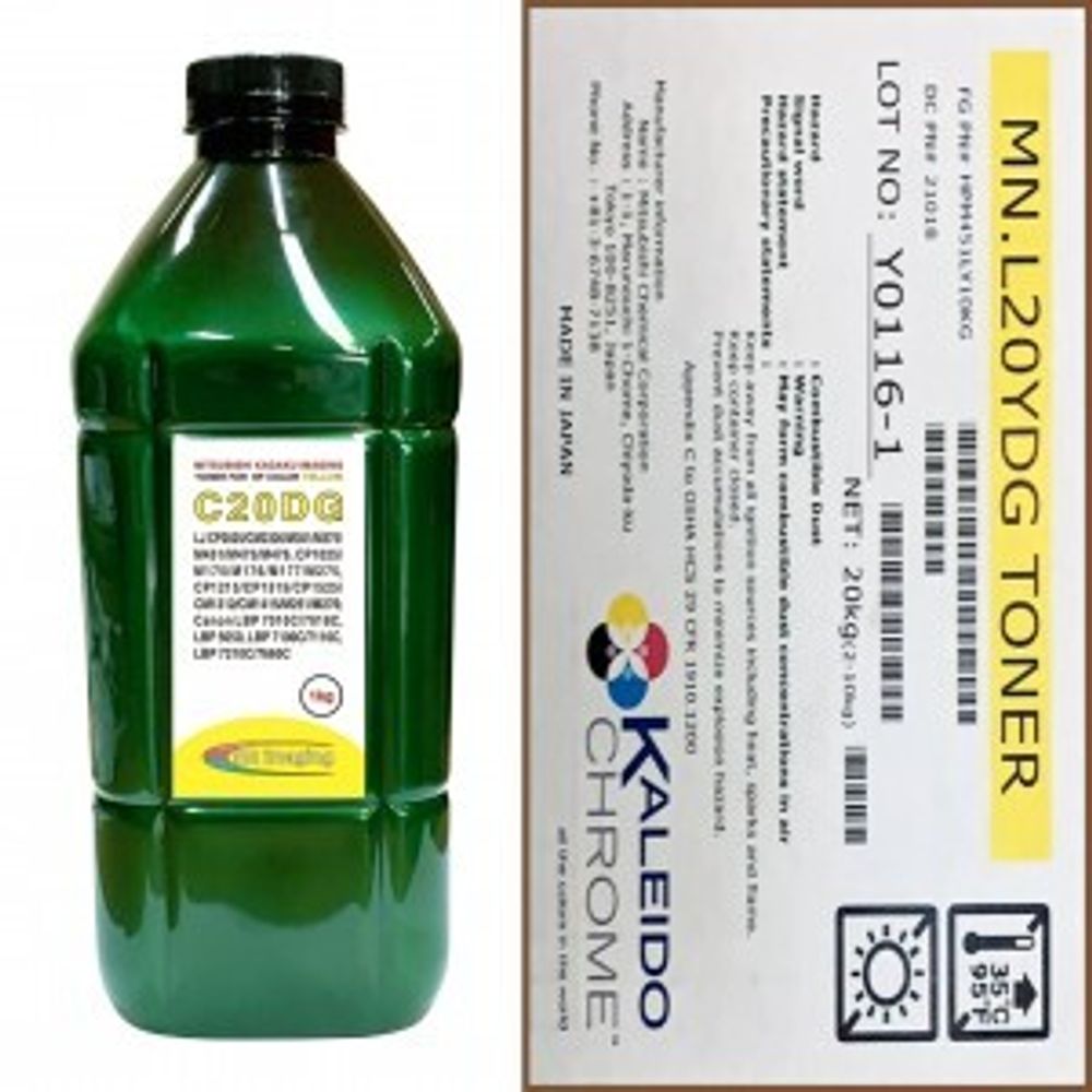 Тонер для HP Color Универсал тип C20DG (1кг, желтый, glossy, Chemical MKI) Green Line Тонер для HP Color Универсал тип C20DG (1кг, желтый, glossy, Chemical MKI) Green Line