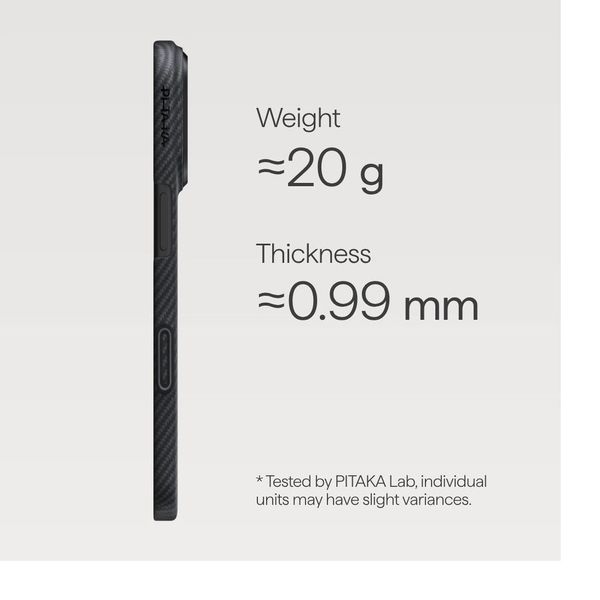 Чехол Pitaka Edge Case для iPhone 17 Pro Max, Черный | Twill