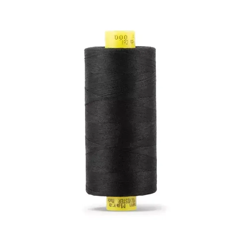 Нитка Gutermann Mara 120 (1000 метров), 1 кат., универсальная | _000 черный