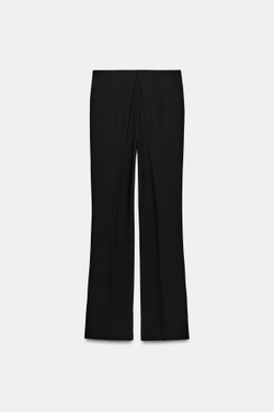 ZARA РАСКЛЕШЕННЫЕ БРЮКИ С РАЗРЕЗАМИ — ZW COLLECTION, ЧЕРНЫЙ