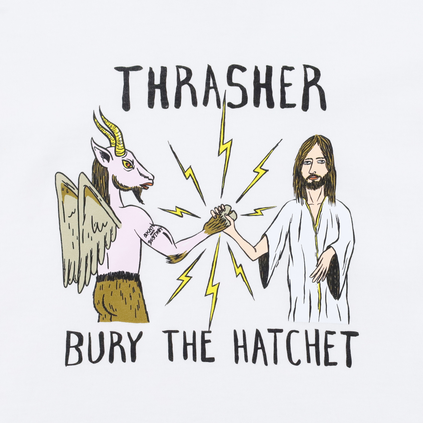 Футболка Thrasher x Toy Machine B.T.H. T-Shirt (white) артикул: - купить в магазине Дайс