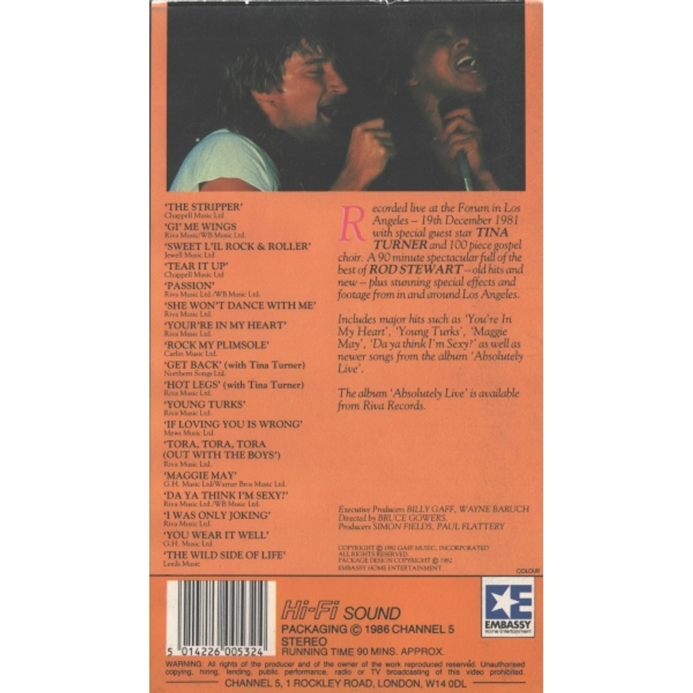 Rod Stewart / Tonight He's Yours (VHS)