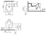 Подвесное биде Vitra Sunrise 36х56 с отверстием под смеситель, белое 5386B003-0288
