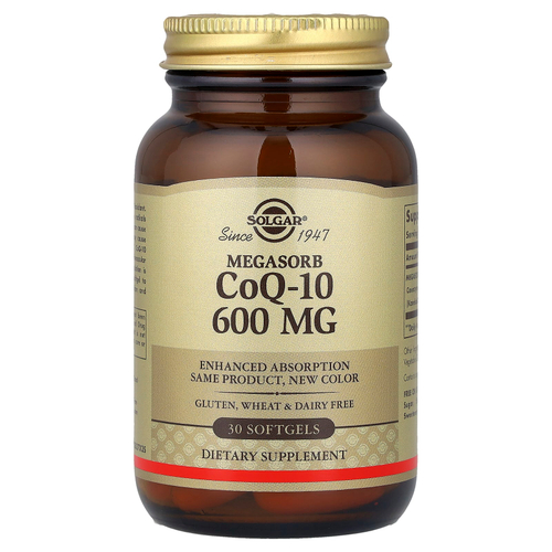 Solgar, Мегасорб с CoQ-10, 600 мг, 30 мягких желатиновых капсул