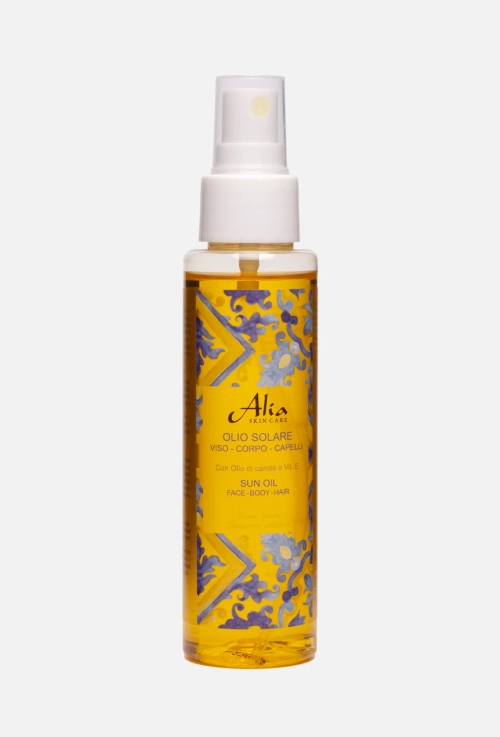 Alia Skin Care Шелковистое солнечное масло для лица, тела и волос с маслом аргана и моркови-Elasticising sun oil Face, Body And Hair,100 мл