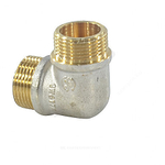 Угольник латунь никель реборда Ду 20 (3/4") НР/НР 9005 ГОСТ 32585-2013 Aquasfera 9005-02