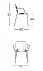 Кресло металлическое Scab Design Si-Si Barcode, голубой