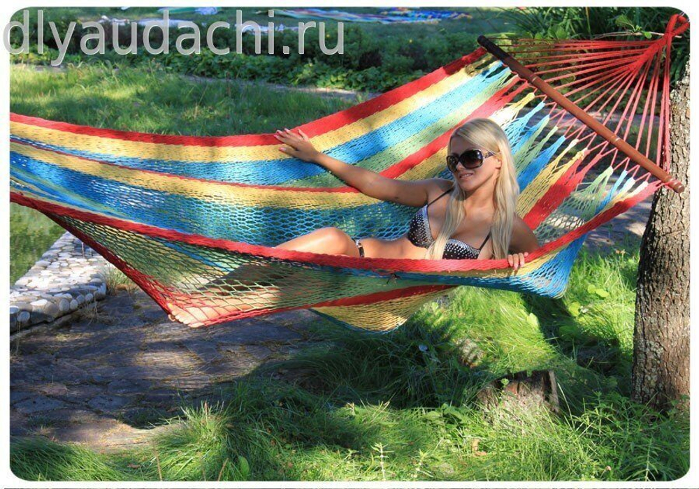 Гамак плетеный МЕХИКО одноместный цветной