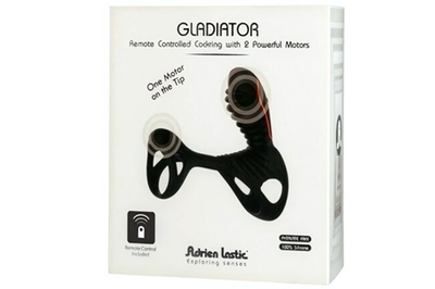 Gladiator + LRS эрекционная насадка кольцо с пультом управления (Цвет: черный)