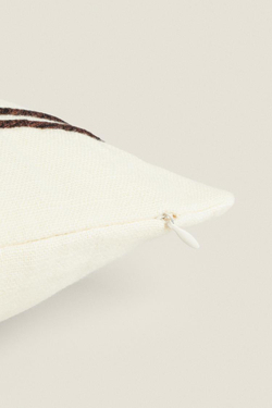 ZARA HOME ЧЕХОЛ НА ПОДУШКУ В ПОЛОСКУ, ЭКРЮ