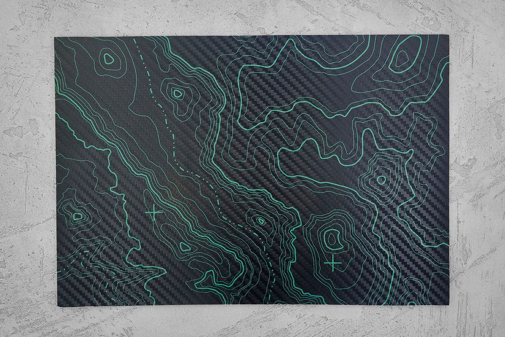 Кайдекс Topography green (обратная сторона - голубая) 2,03мм, лист 300x200мм