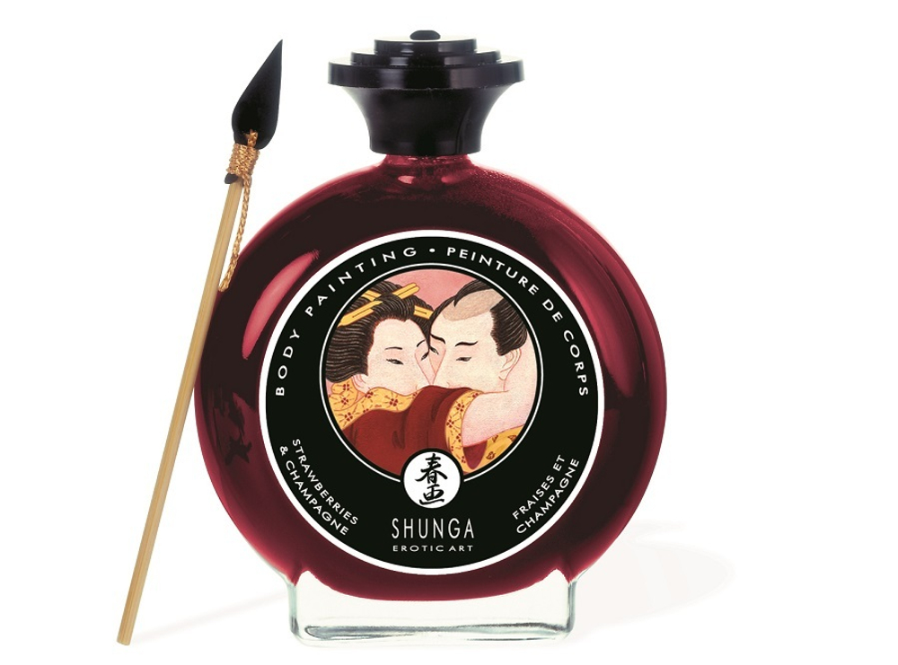 Shunga - Декоративная крем-краска для тела, Шампанское и клубника, 100 мл