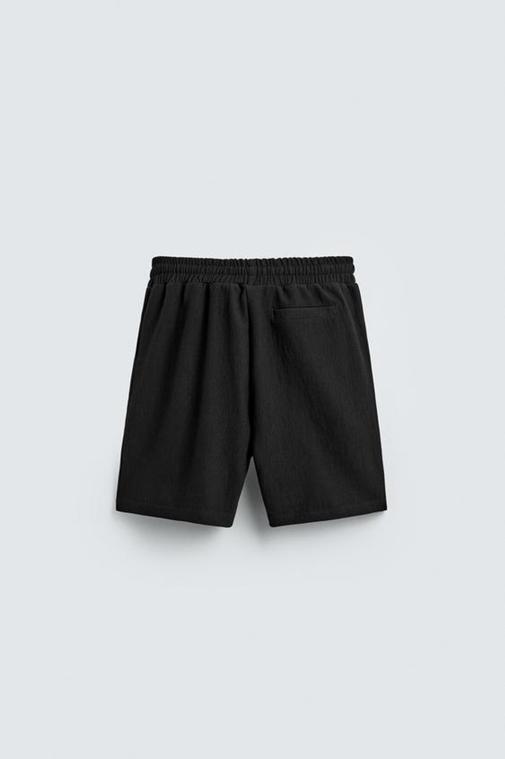 ZARA ШОРТЫ-ДЖОГГЕРЫ ИЗ РЕЛЬЕФНОЙ ТКАНИ, ЧЕРНЫЙ