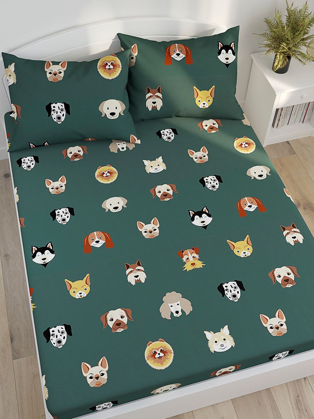 Простынь на резинке сатин Milky Garden "Dogs " 90x200 см