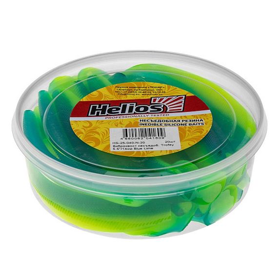 Виброхвост несъедоб. Trofey 5.5'/14см Blue Lime 20шт. (HS-25-040-N-20) Helios