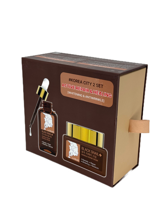DR.CELLIO PLUS GWANGJU BLACK SNAIL REPAIR CREAM+AMPOULE SERUM