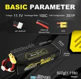 АКБ Gens Ace Bashing Pro 8000mAh 11.1V 3S 100C Lipo Battery