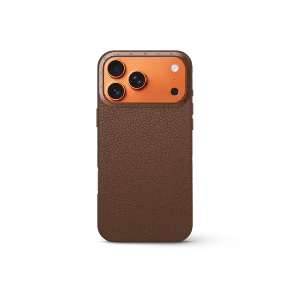 Чехол для iPhone 17 - Зернистая кожа - коричневый