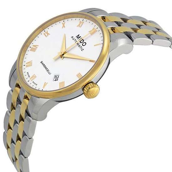 Mido Baroncelli Date Automatic M8600.9.26.1 с автоподзаводом и стальным браслетом мужские швейцарские часы
