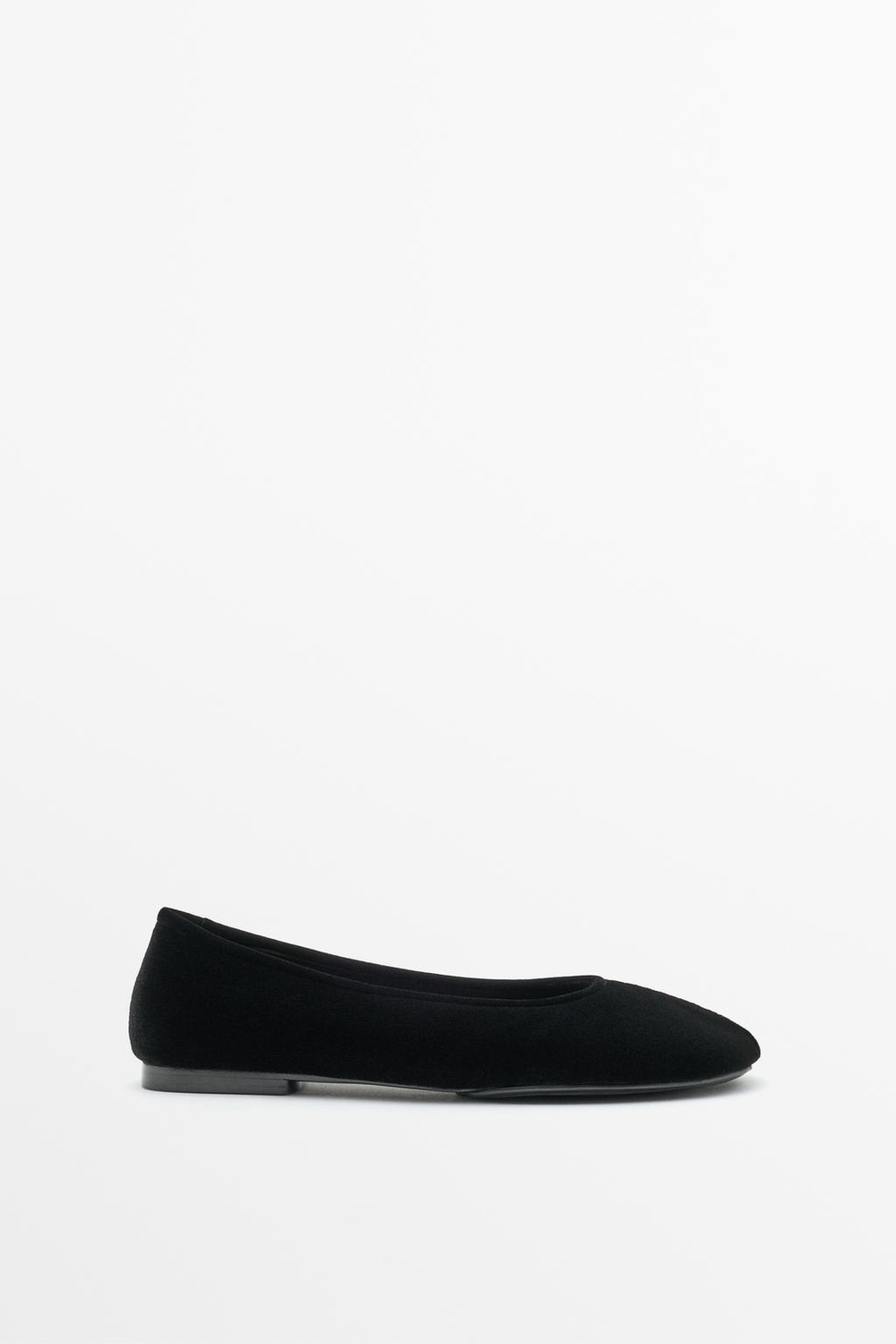 Massimo Dutti Бархатные балетки, черный