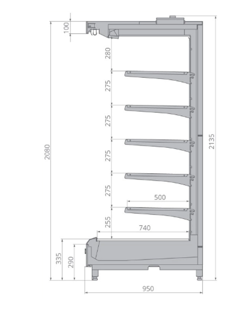 Горка холодильная BRANDFORD VR2080.950 1900