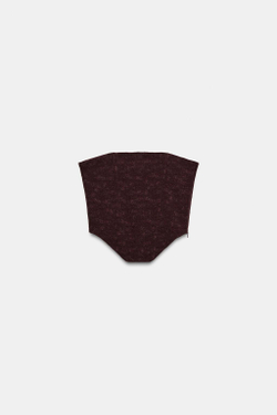 ZARA ТОП В БЕЛЬЕВОМ СТИЛЕ, ШОКОЛАДНЫЙ