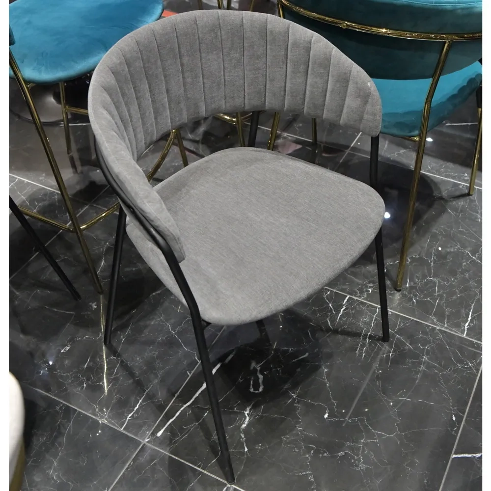 Стул Bradex Home Turin серый с чёрными ножками