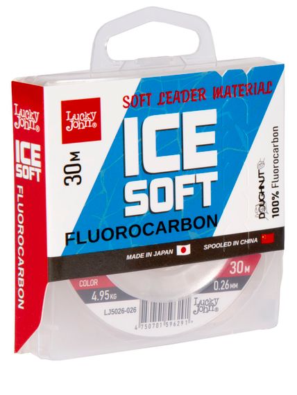 Леска монофильная Lucky John ICE SOFT FLUOROCARBON 030/026