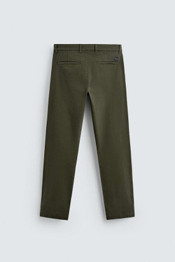 ZARA БРЮКИ ЧИНОС SKINNY FIT, ЗЕЛЕНЫЙ