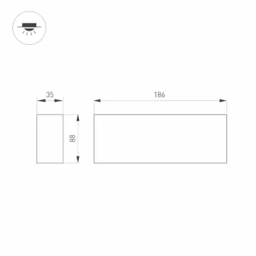 Накладной светильник 15W 3000K 031862 черный SP-ORIENT-SURFACE-TC-S186x35-15W Warm3000 Arlight