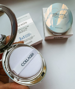 Пудра для светлой кожи со сменным блоком Enough Collagen Whitening Moisture SPF30 PA+++ 13  тон.