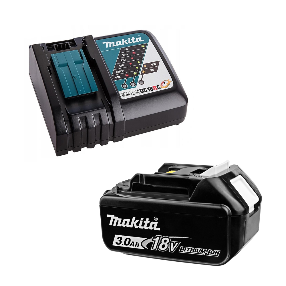 ХИТ! Набор питания Makita RF LXT: Аккумулятор BL1830B Li-Ion, 18 В, 3 Ач, Зарядное устройство для зарядки NiMh, Ni-Cd и Li-ion аккумуляторов 7,2 В - 18 В DC18RC 191A25-2