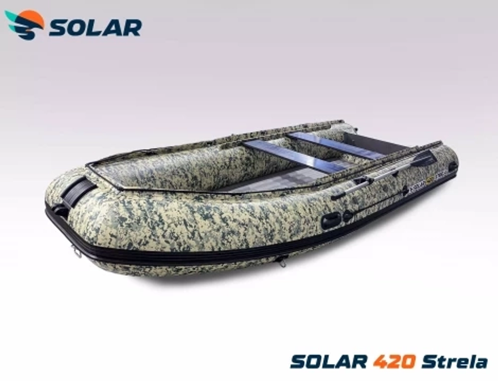 Лодка надувная моторная solar-420 strela jet tunnel