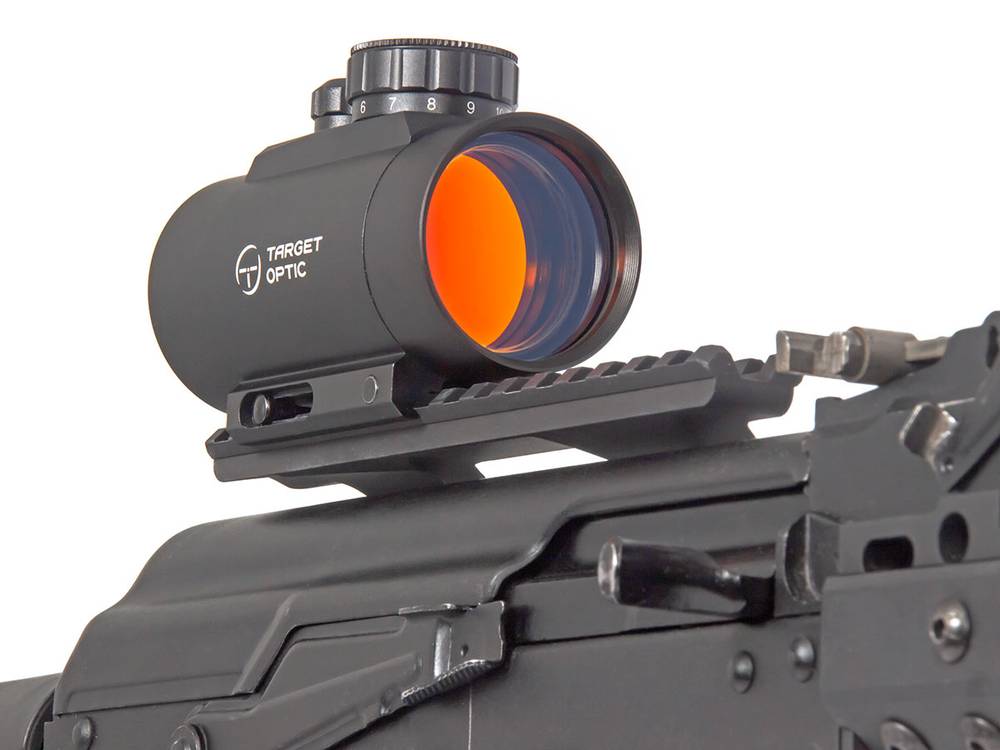 Коллиматор Target Optic 1x40, на Weaver/Picatinny, красная марка, точка 2 MOA, красная, 203 г - фото 2