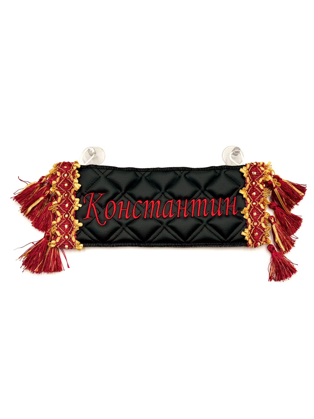 Карман Константин (черный с красной вышивкой, экокожа)