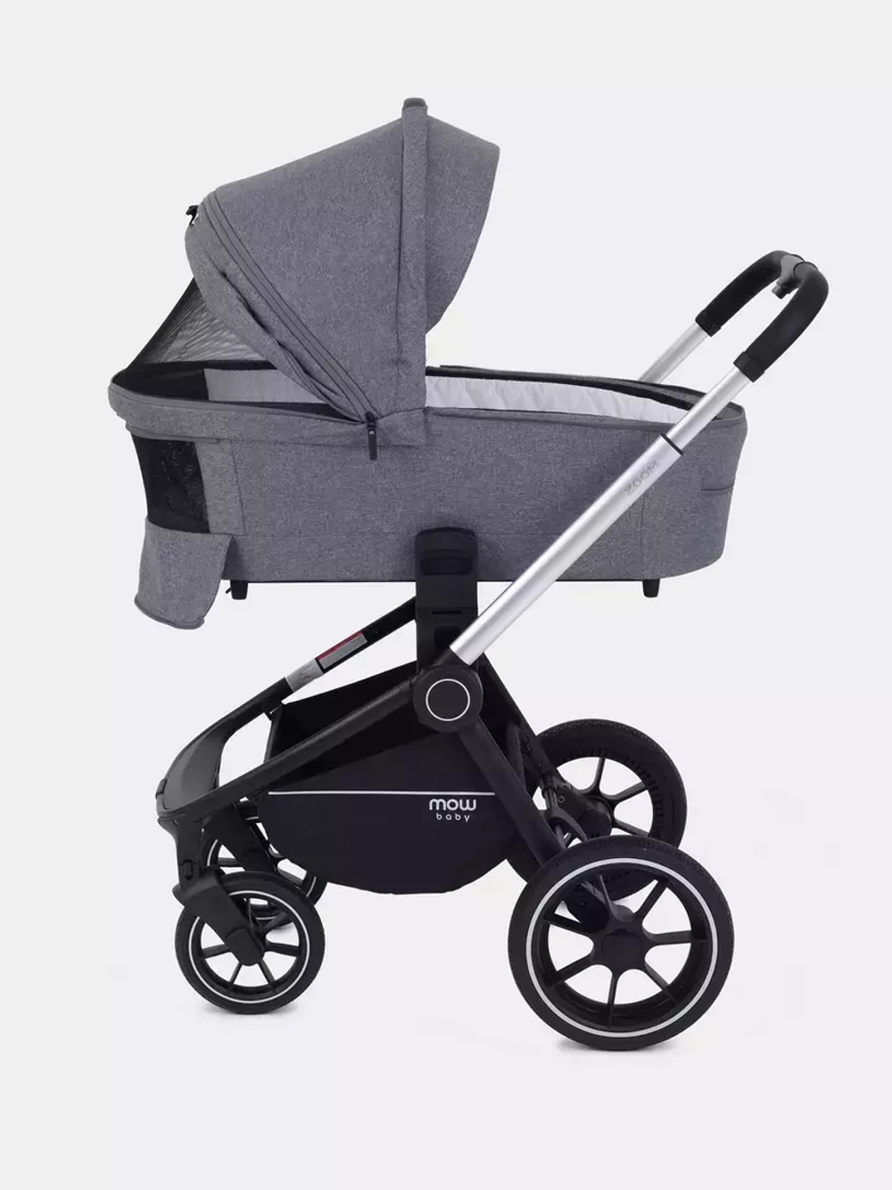 Коляска детская MOWBaby "ZOOM"PU (2в1) RA086 Silver Grey