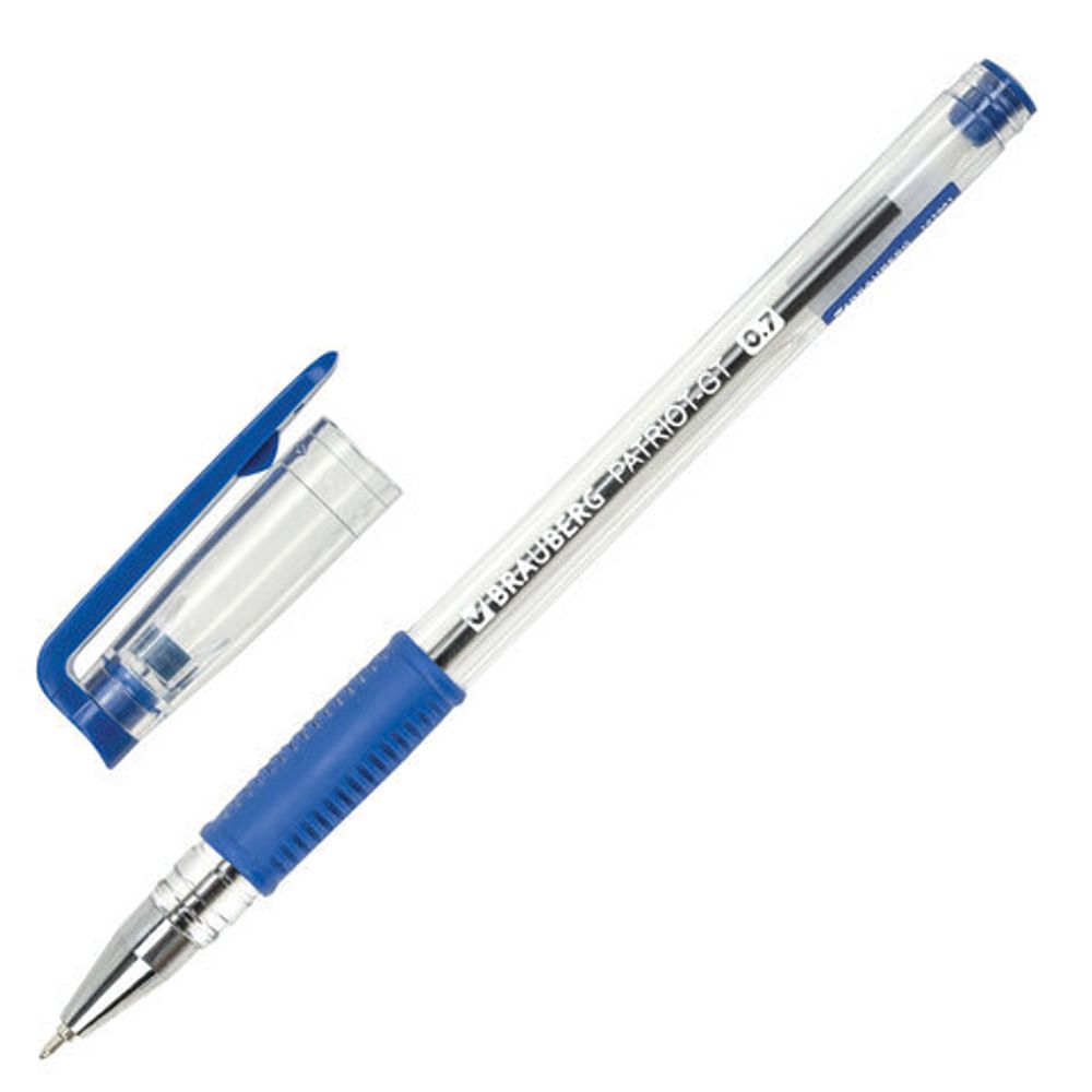 Ручка шариковая РОССИЯ "PATRIOT-GT", 1шт, СИНЯЯ, корпус прозрачный, 0,7 мм, линия письма 0,35 мм, BRAUBERG, 143961