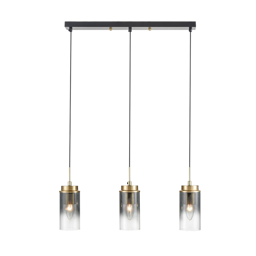 8101/3A COMFI LN26 407 черный/бронза металл/стекло Подвес Е14 3*40W 220V ISHA