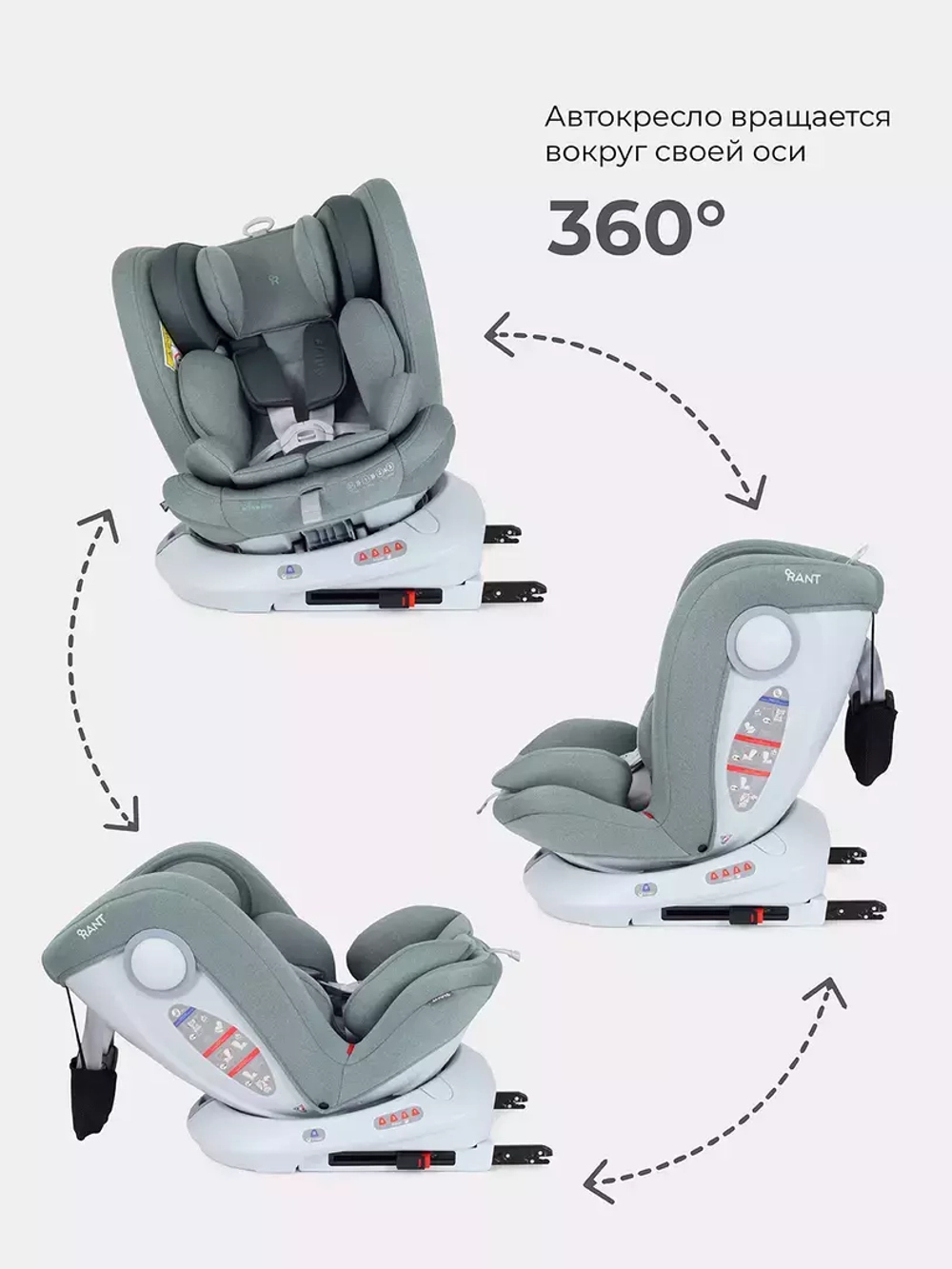 Автокресло Rant Drive Active Line 0/1/2/3 (0-36кг) Green/Зеленый isofix