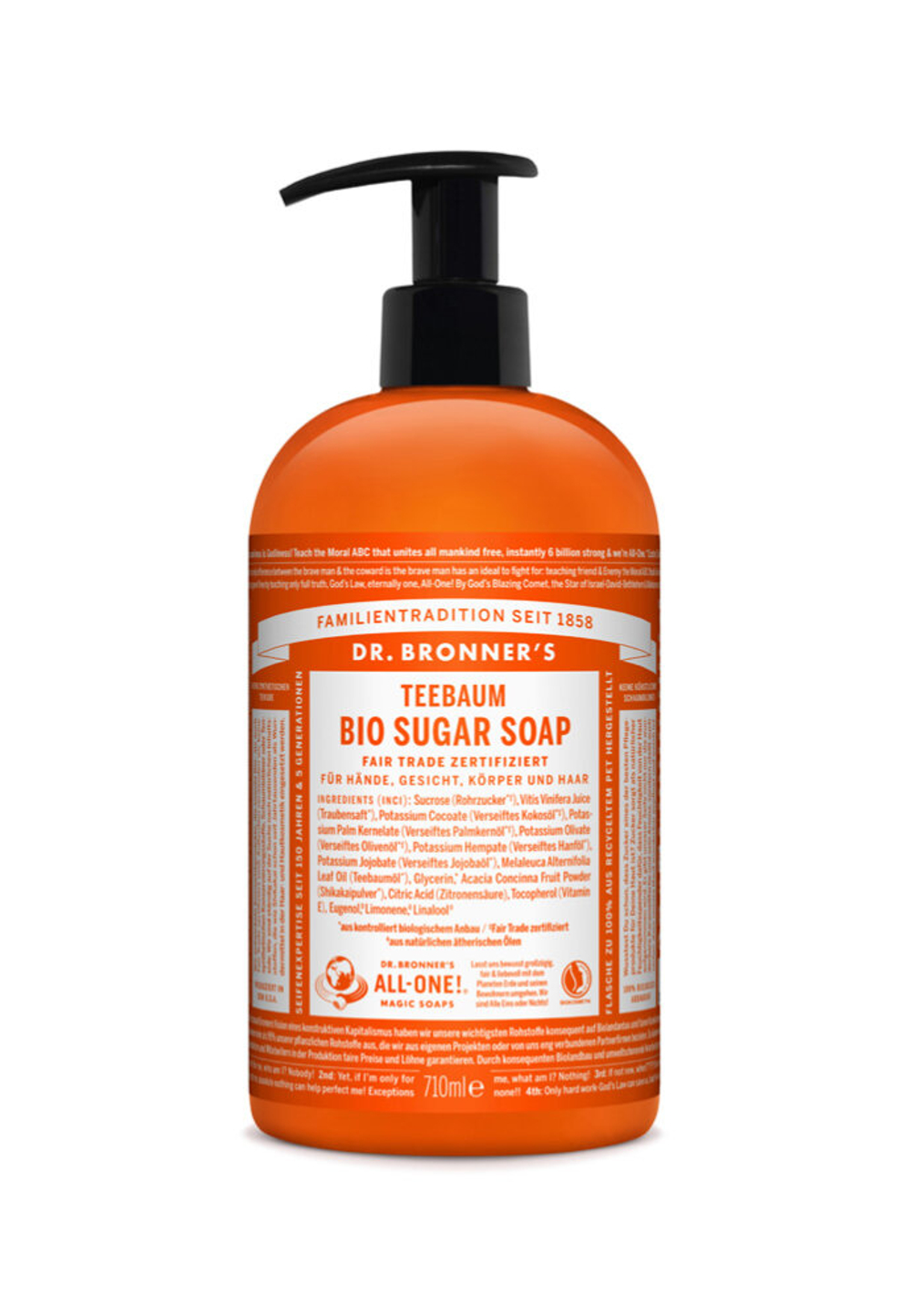 Мыло Sugar Soap Tea Tree Dr. Bronner’s, 710 мл