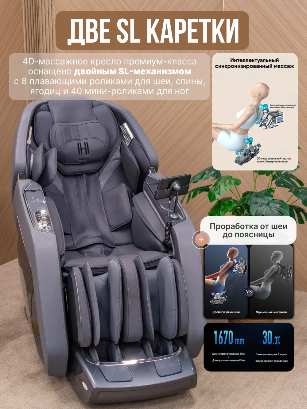 Массажное кресло Hatico Pro Premier 2SL 4D